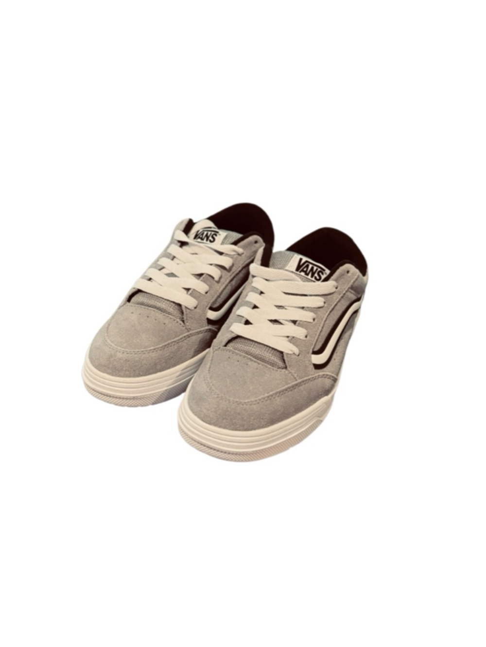 Boys Vans Hylane Grey Black Sneakers 7 (Big Boy)
